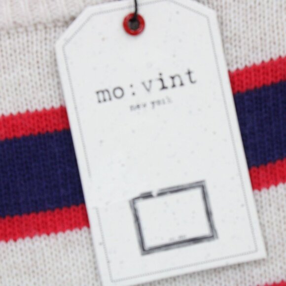 Mo:vint Pencil Skirt Women Small Beige Casual Striped Knit Stretch New With Tags - Picture 5 of 8